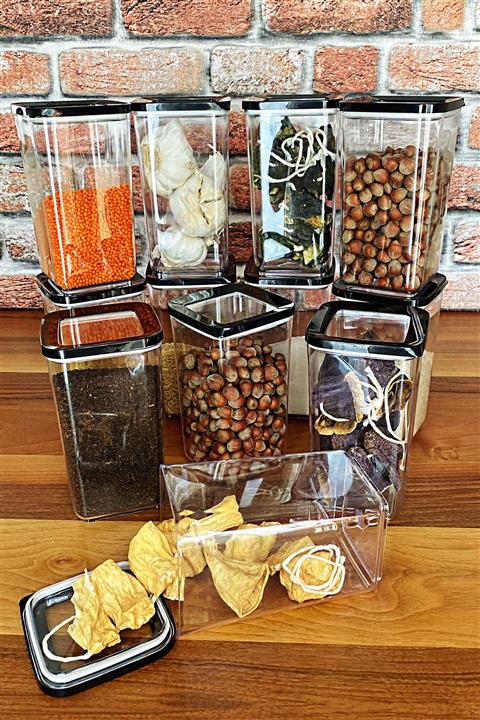 ŞURAMUTFAK 12 Li Süper Set 1200ml Saklama Kabı Vakumlu (12x1200) Siyah