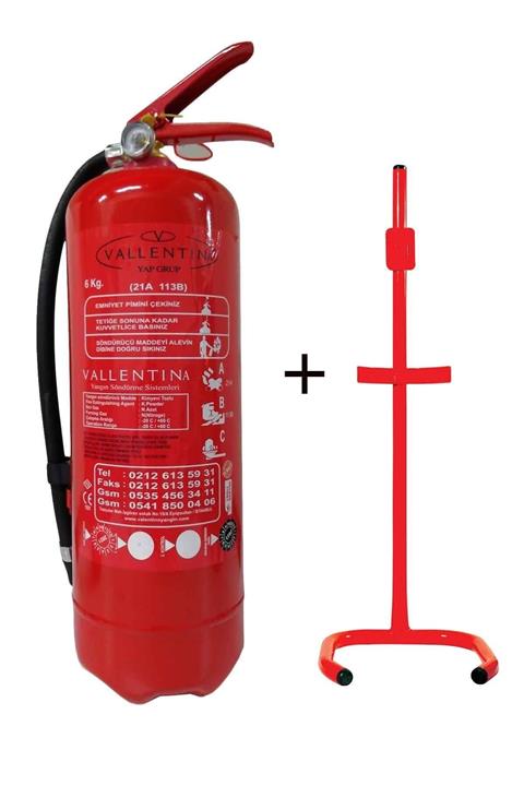 Valentino 6kg Valentıno Yangın Tüpü Ve C Tipi Sehpa 2li Set