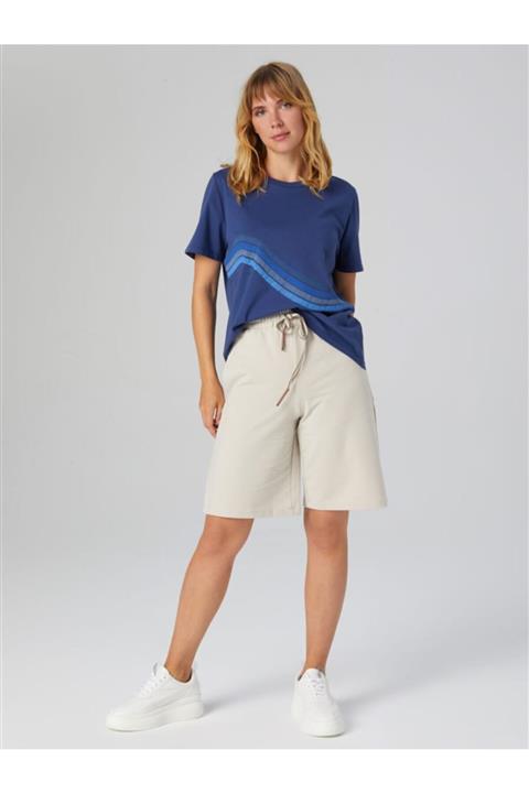 Faik Sönmez Önü Baskı Detaylı Pamuk T-shırt 63458