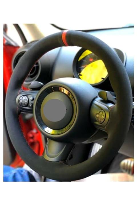 gürlerotoaksesuar Vw Caddy 2021 Uyumlu Kırmızı Yüzüklü Alkantra Direksiyon Kılıf