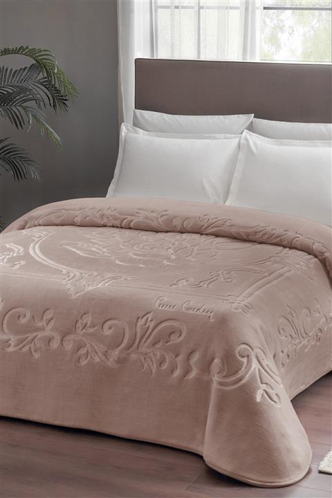 Pierre Cardin Emboss Battaniye Çift Kişilik Rose Vizon