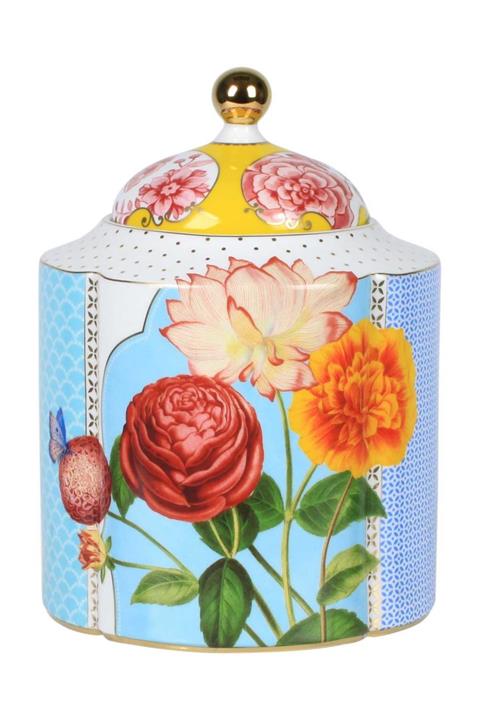 Pip Studio Royal Mavi Çiçek Desenli Orta Boy Küp