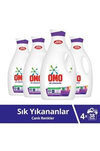 Omo Sık Yıkananlar Sıvı Çamaşır Deterjanı Canlı Renkler 2470 ml x 4