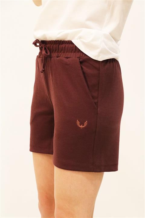 RICH GİYİM Bordo Kadın Cepli Örme Şort