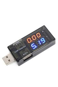 WOZLO Usb Voltmetre, Usb Ampermetre, Usb Akım Ölçer - Çift Usb Çıkışlı