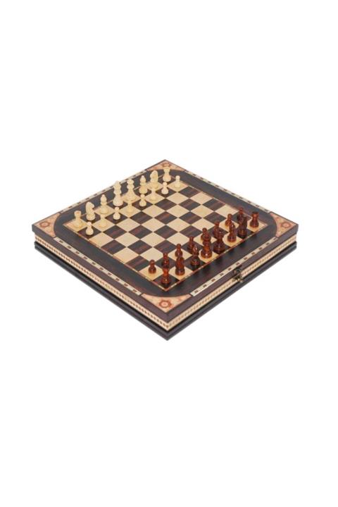 GÇM 15034 Lüks Ahşap Satranç Takımı, Sandıklı, Mıknatıslı Dev Boy