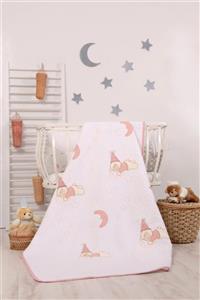 mellowbabystore Gülkurusu Büyük Puanlı Uyuyan Ayı Desenli Bebek Pikesi %100 Pamuk