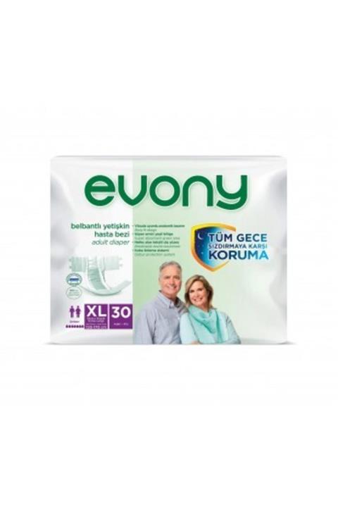 Evony Yetişkin Hasta Bezi Belbantlı Ekstra Large 30 Lu Paket Bel Çevresi 120cm-170cm