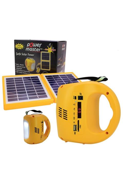Powermaster Solar Panel Işıldak radyolu Çift Panelli