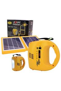 Powermaster Solar Panel Işıldak radyolu Çift Panelli