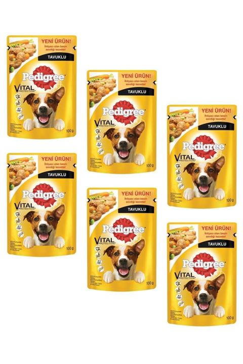 Pedigree Pouch Tavuklu Sebzeli Yetişkin Köpek Konservesi 100 Gr (6 Adet)