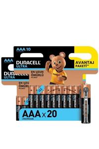 Duracell Ultra Alkalin Aaa Ince Kalem Piller, 20 Li Paket