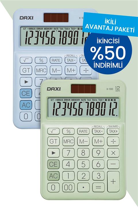 Daxi Pastel Yeşil ve Pastel Mavi X-100  2 Ürün