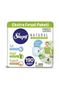 Sleepy Natural Külot Bez 4 Numara Maxi Ekstra Fırsat Paketi 190 Adet