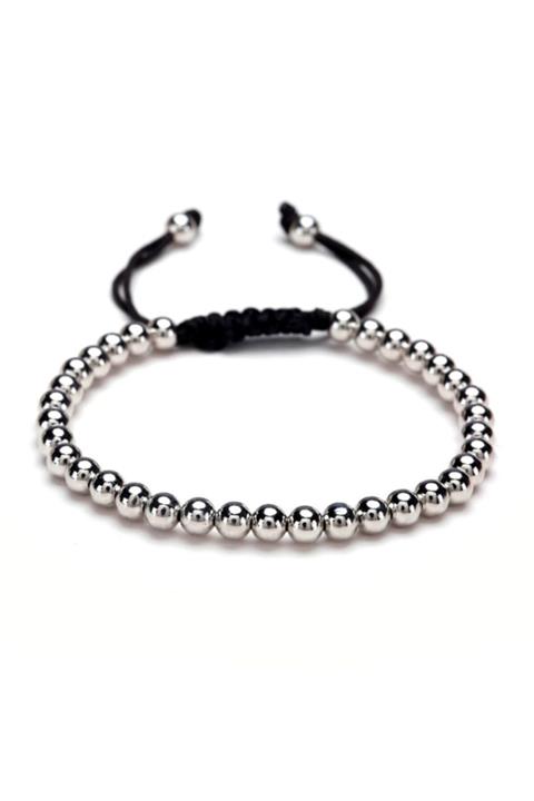 Chavin 6 mm. Çelik Toplu Makrome ipli Bayan Erkek Bileklik