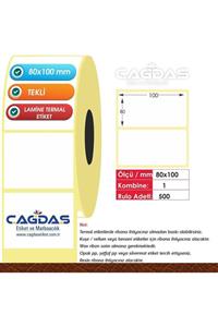 CGDS Lamine Termal Barkod Etiket Stıcker 80x100 Mm Tekli 500 Ad -lt80100