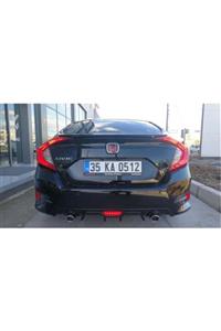 Honda Civic Fc5 Işıklı Difüzör Çift Çıkış Egzoz Görünümlü Piano Black