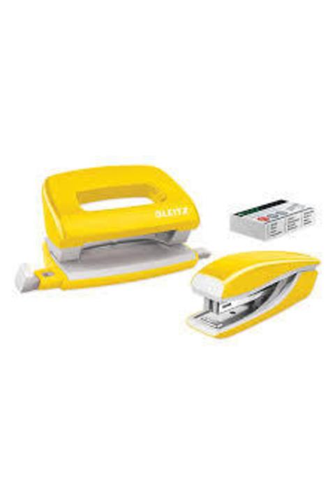 Leitz 5561 Mini Zımba Ve Delgeç Set Wow Metalik Sarı (10 Sayfa)