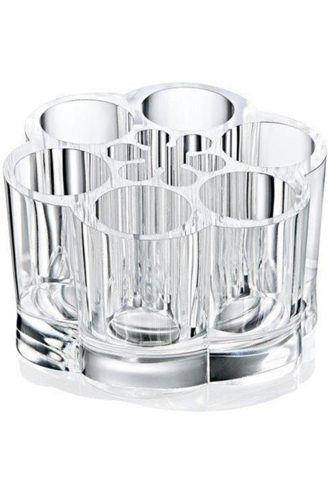 çilekev 3 Gözlü Organizer Fırçalık Makyajlık Makyaj Seti 8.8x10.5x6.5 Cm