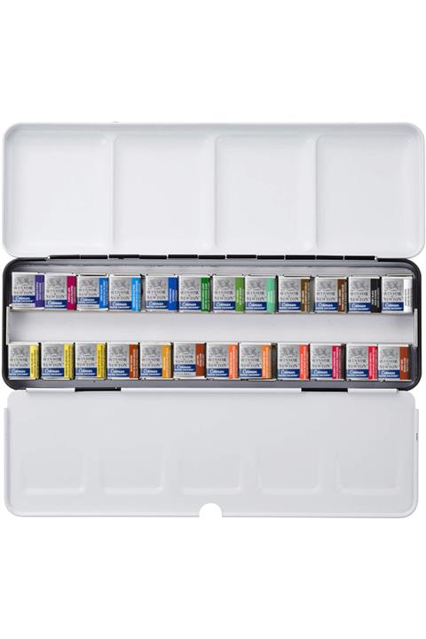 Winsor Newton Cotman Suluboya Seti 24 Renk Metal Kutu