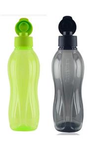 Tupperware Eko Şişe 1 Litre Siyah ve 1 Litre Yeşil Matara