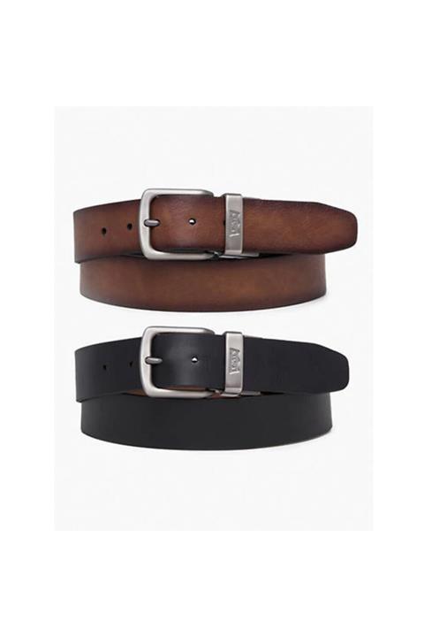 Levi's Siyah Ve Kahverengi Çift Taraflı Deri Kemer
