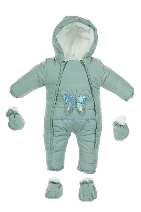 Supriz Sepeti Kız Bebek Kozmonot Yeşil Renk Içi Welsoft Kapşonlu Çift Fermuarlı