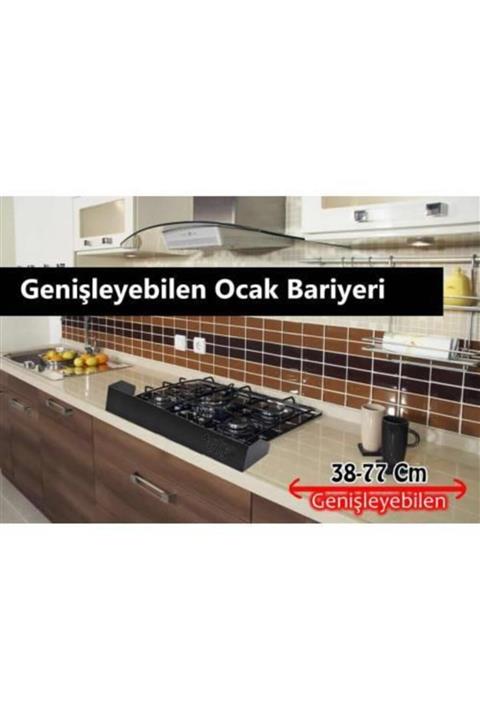 Tuncel Teknik Isıya Dayanıklı Genişleyebilen Ocak Bariyeri - Siyah 38 X 77cm