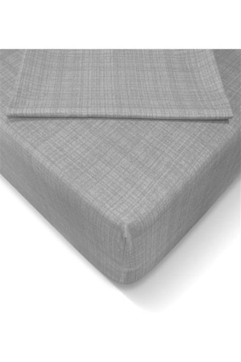 şenkahveci tekstil Şenkahveci 180x200 Battal Çift Yastıklı Gri Lastikli Çarşaf