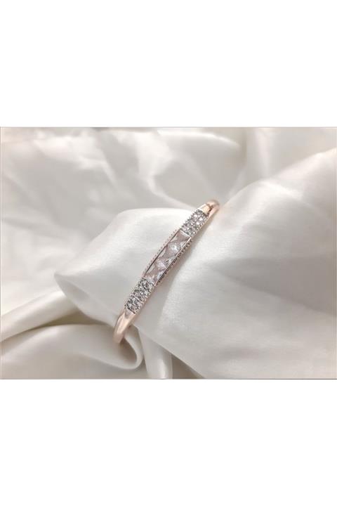 TÜKKAN ACCESSORİES Zirkon Taşlı Rose Kaplama Cartier Çelik Bileklik
