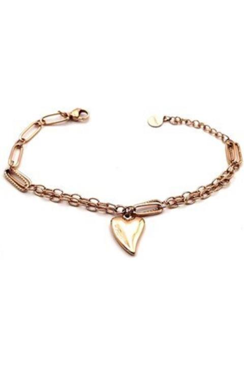 WelchKadın Rose Renk Kalpli Çelik Bileklik