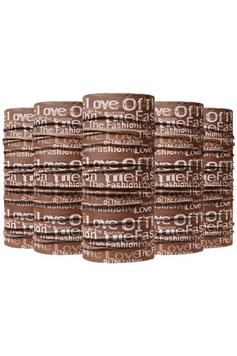 Knmaster Kahverengi Yazılı Bandana 5'li