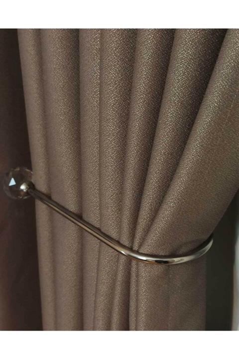 Ran Perde Sütlü Kahve İnci Dokulu Fon Perde