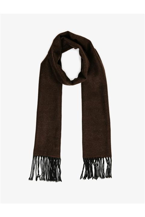 Koton Kadın Kahverengi Püsküllü Atki