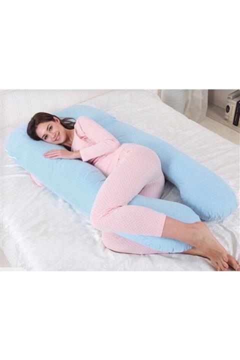 Bahrem 5 Farklı Bölge Destekli Hamile Yastığı ( Mavi )