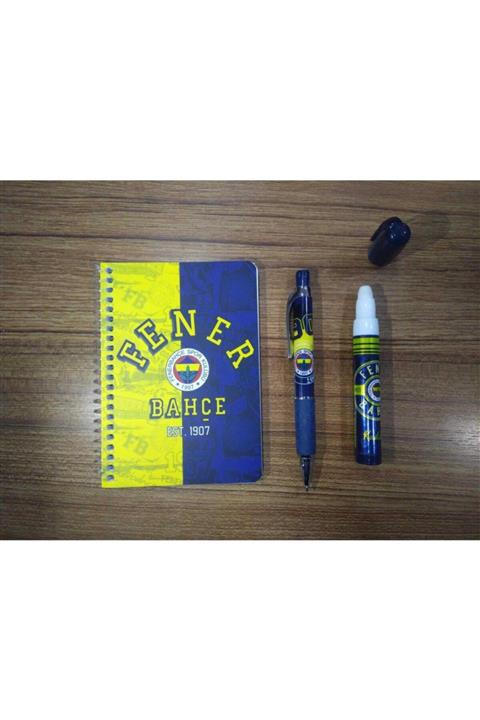 Timon Fenerbahçe Not Defteri Uçlu Kalem ,Roket Silgi 3lü Kırtasiye Seti