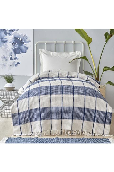 Karaca Home Carmen Lacivert Waffle Pamuk Throw