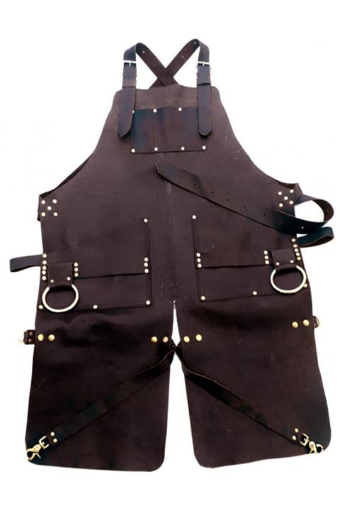 medusaforma Deri Boyundan Askılı Önlük  Cafe Restaurant Şef Garson Aşçı Kuaför Sanat Tattoo Barista Önlüğü