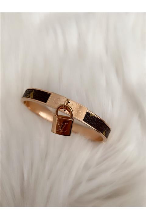 daniel ferucci Ithal Çelik Altın Kaplama Kilitli Model Kelepçe Bileklik