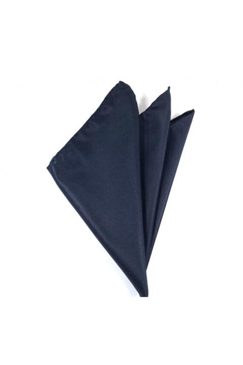 Sade Kravat Düz Lacivert Ceket Mendili M1251