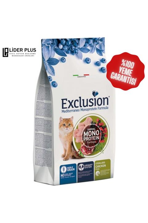Exclusion Düşük Tahıllı Monoprotein Tavuklu Kısırlaştırılmış Kedi Maması 1.5 Kg