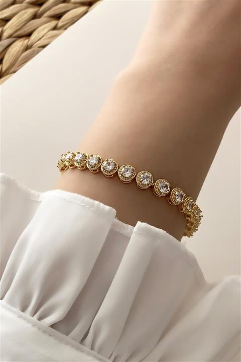 Çlk Accessories Özel Seri Yuvarlak Taşlı Sıralı Bileklik Trbilek7796 B39003
