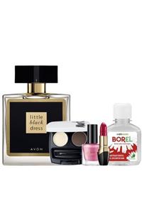 AVON Little Black Dress Kadın Parfüm Ve Kaş Bakım Kiti Borel Dezenfektan Faberlic Ruj Oje Hediyeli