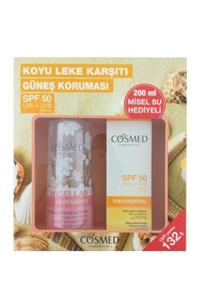 COSMED Koyu Leke Karşıtı Spf 50 Güneş Kremi 50 Ml + Makyaj Temizleme Suyu 200 Ml