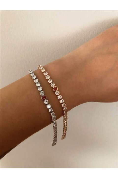 İdee Accessory Su Yolu Silver Turuncu Taş Bileklik