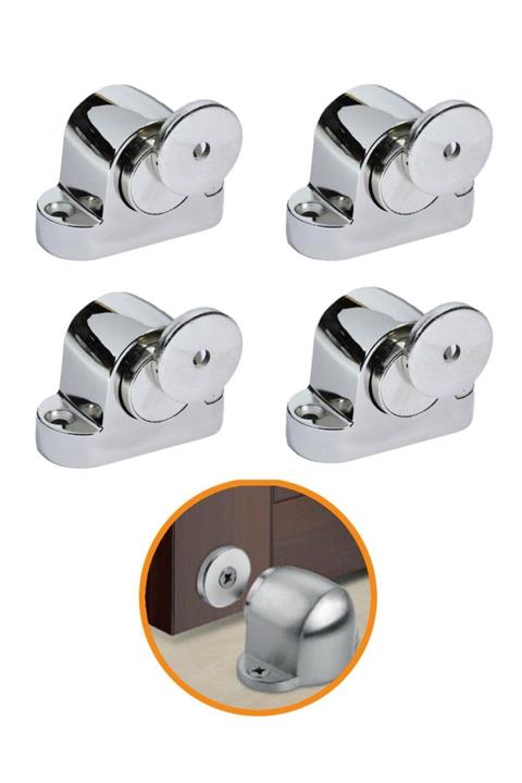 Badem10 Manyetik Kapı Tamponu Stoperi Nikel Kapı Stopu Mıknatıslı (4 ADET)