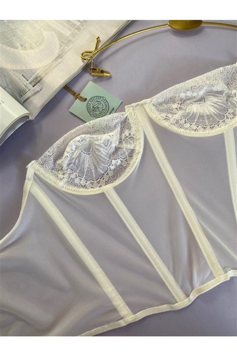 Feruzdesign Kadın Stradi Beyaz Büstiyer