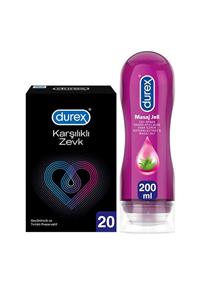 Durex Karşılıklı Zevk Geciktiricili Prezervatif 20'li+kayganlaştırıcı & Masaj Jeli Aloe Vera 200 ml