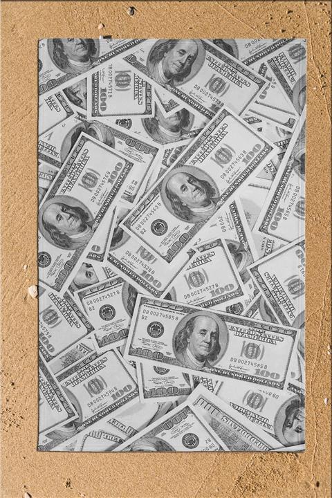 Osso Halı Gri Siyah Dolar Paralar 3d Desenli Banyo Plaj Havlusu