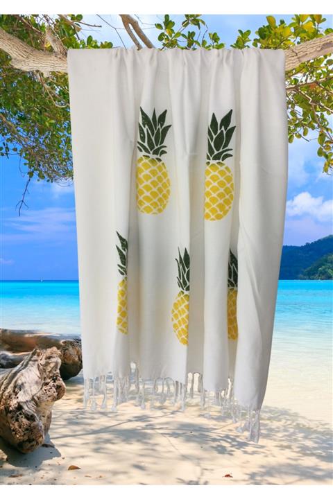 Farya Home Ananas Desenli Plaj Havlusu